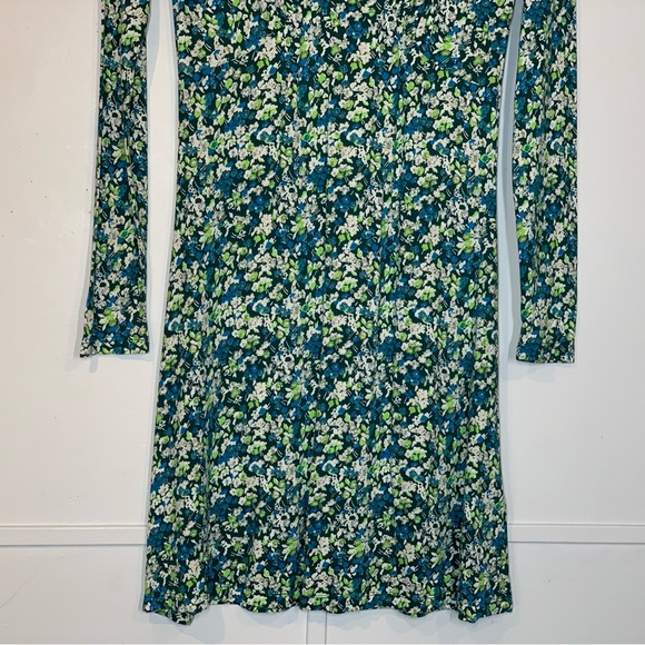 BP. Long Sleeve Print Knit Dress in Green Moss Hannah Kate - Picture 4 of 11